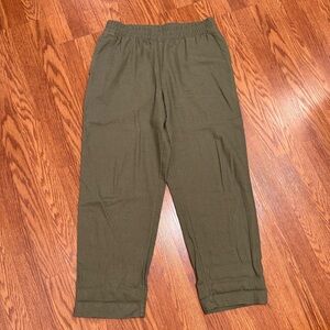 Olive green Old Navy linen pants